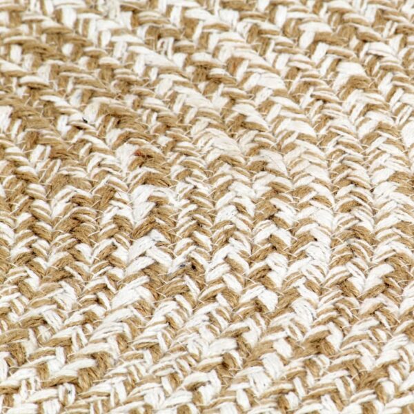 Tapis fait à la main Jute Blanc et naturel 150 cm – Image 4
