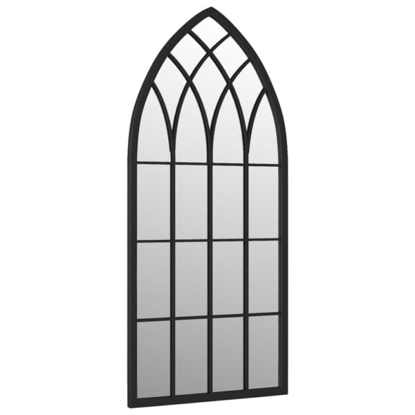 Miroir de jardin Noir 100x45 cm Fer pour utilisation extérieure – Image 2