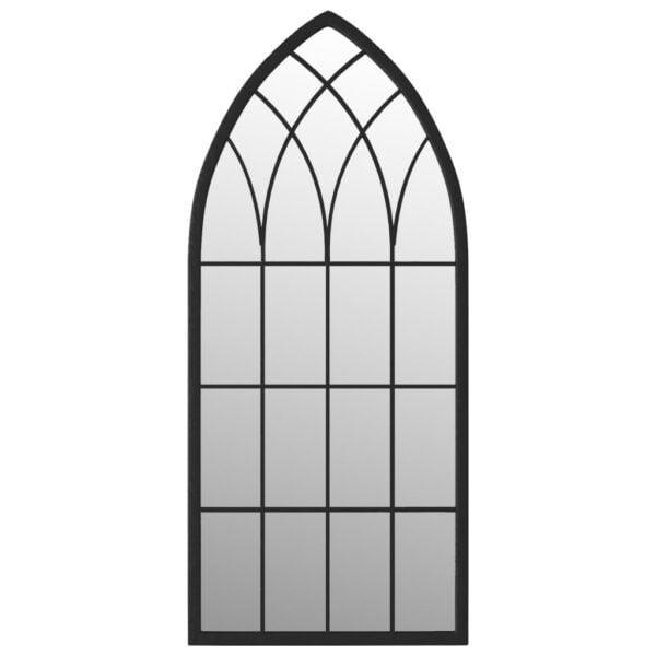 Miroir de jardin Noir 100x45 cm Fer pour utilisation extérieure – Image 3