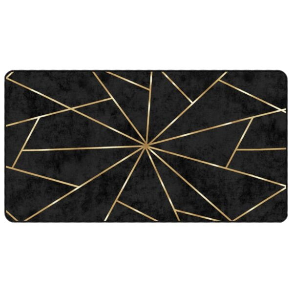 Tapis lavable noir et doré 80x150 cm antidérapant – Image 2