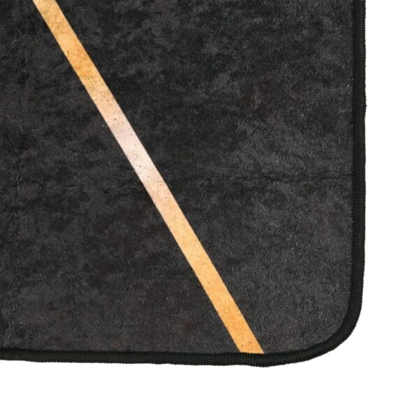 Tapis lavable noir et doré 80x150 cm antidérapant – Image 3