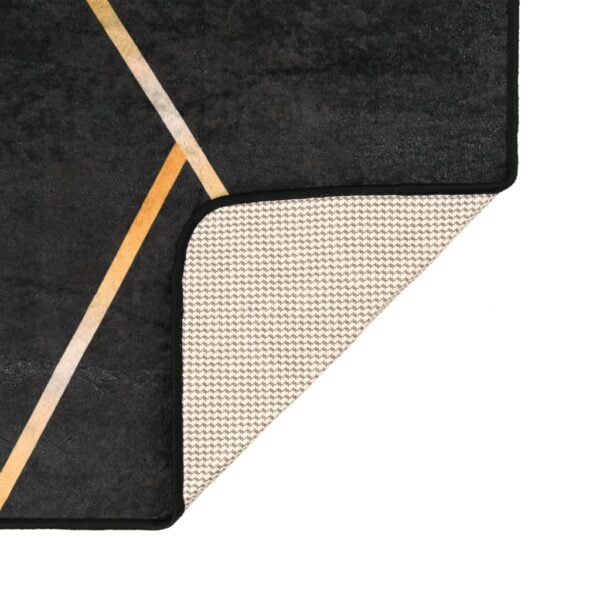 Tapis lavable noir et doré 80x150 cm antidérapant – Image 4