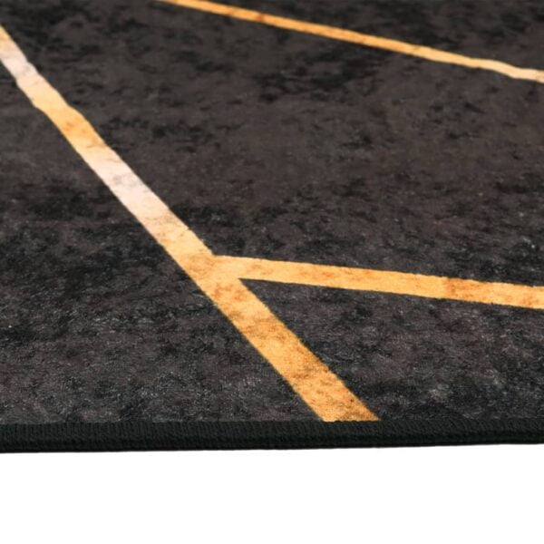 Tapis lavable noir et doré 80x150 cm antidérapant – Image 6