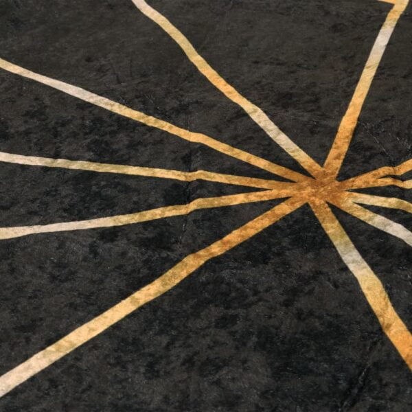 Tapis lavable noir et doré 80x150 cm antidérapant – Image 7