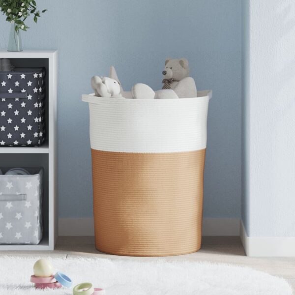 Panier de rangement design moderne - Marron et Blanc – Image 3
