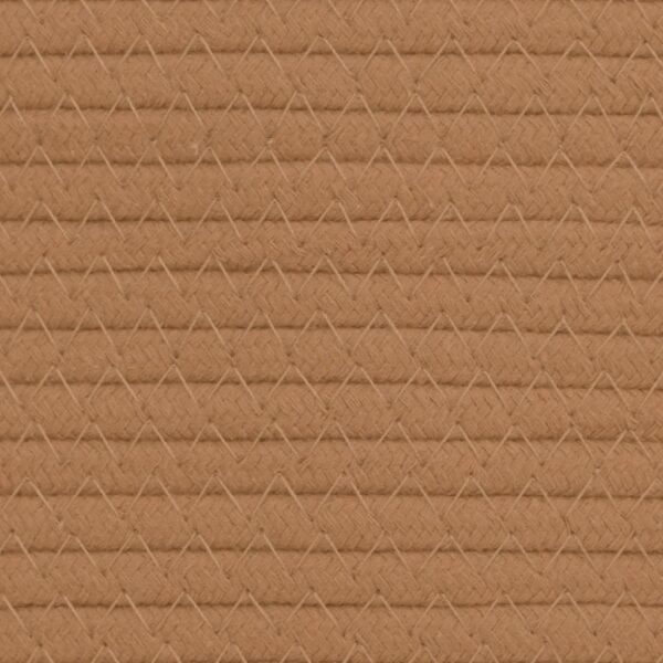 Panier de rangement marron et blanc en coton avec ponpon – Image 7